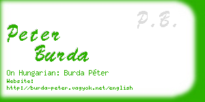 peter burda business card